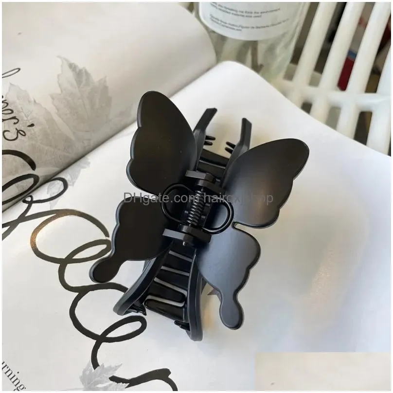 Hair Pins New Big Butterfly Clip Thickened Buckle Back Head Scoop Grab Versatile And Elegant Style Simple Accessories Drop Delivery Pr Dhgqc