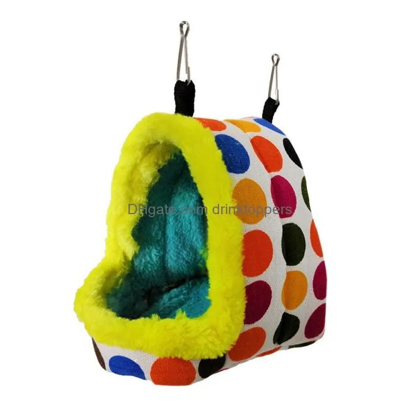 Small Animal Supplies Pet Fleece Thickening Warm Cotton Slee Bag Hanging Nest For Parrot Chinchilla Squirrel Hamster Accessories Pet