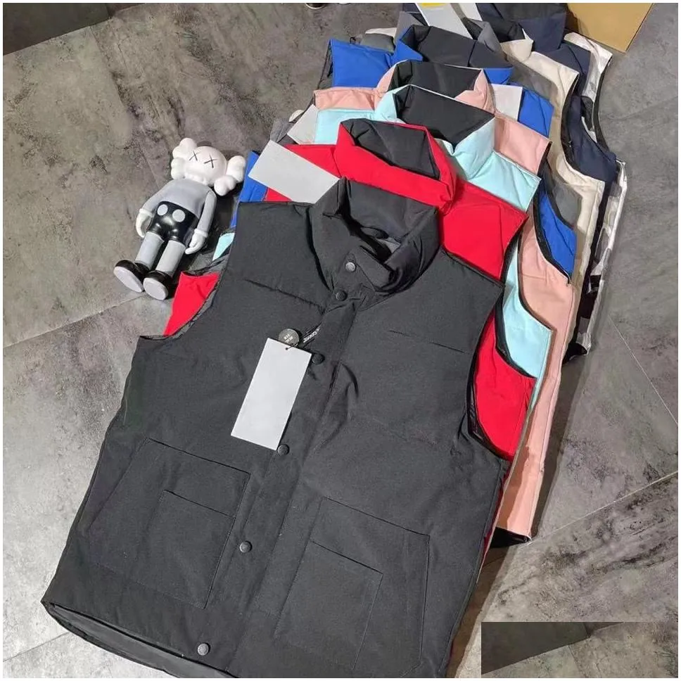 Men`s vest designer jacket gilet luxury down woman vest feather filled material coat graphite gray black white blue  couple coat Red Label size s m l xl