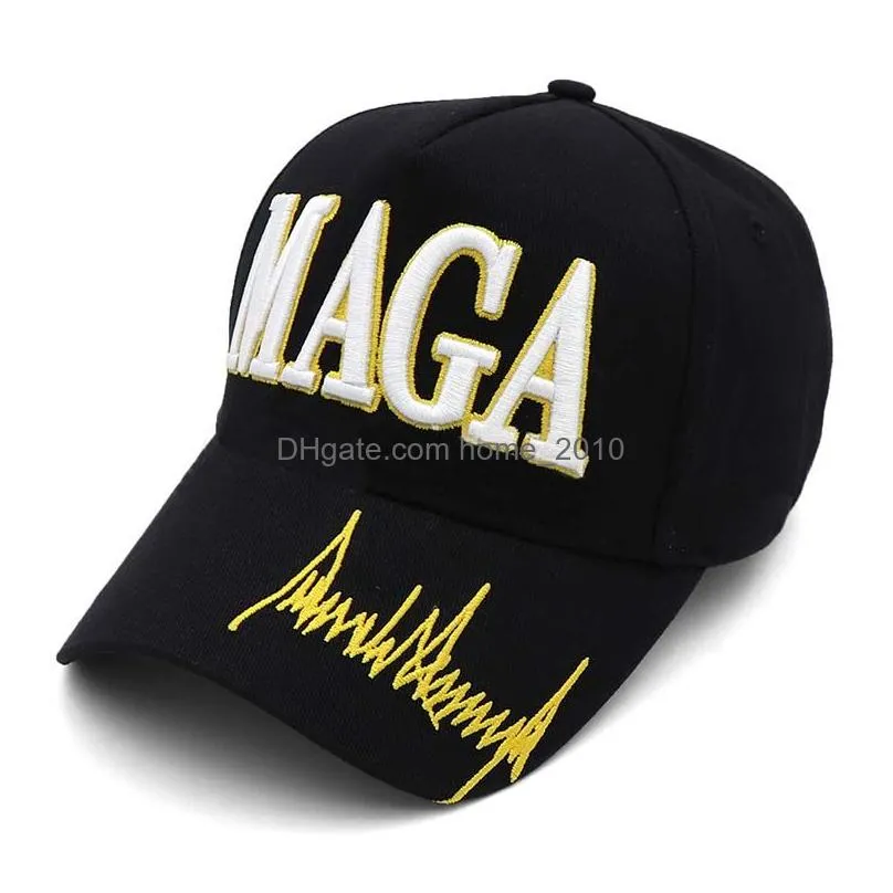 maga embroidery hat trump 2024 black red baseball cotton cap for election