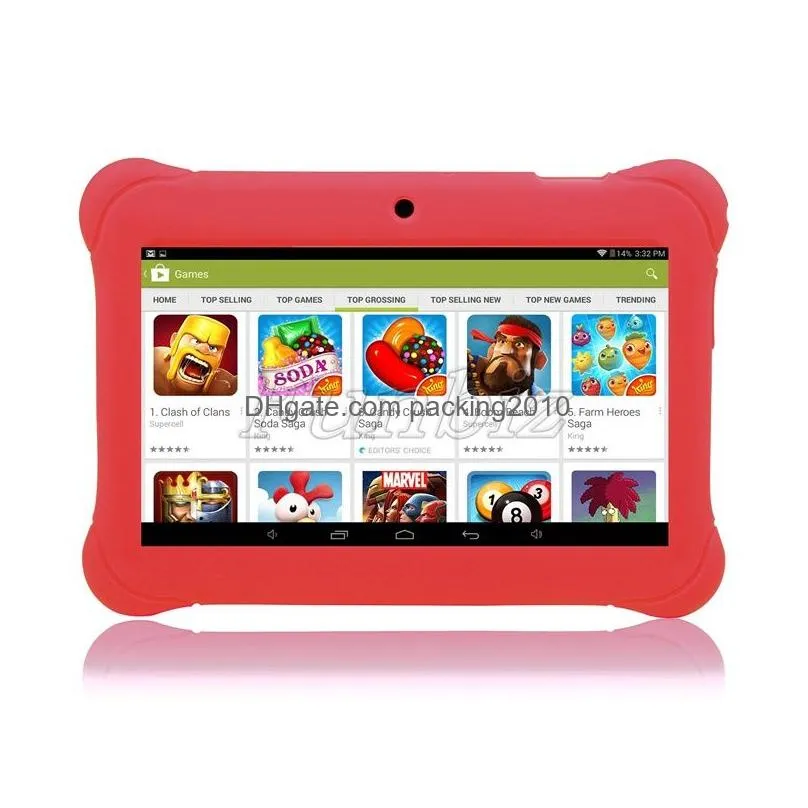 Tablet Pc Cases & Bags Kids Carton Soft Sile Sil Case Protective Er Rubber With Handle For 7 Inch Q88 A33 Kid Drop Delivery Computers Dhpd1