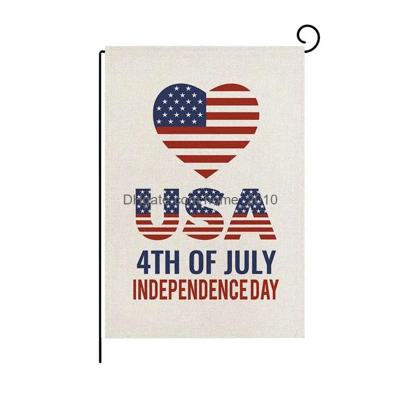 america 4th of july garden flag double sided patriotic welcome burlap flag independence day yard outdoor decoration