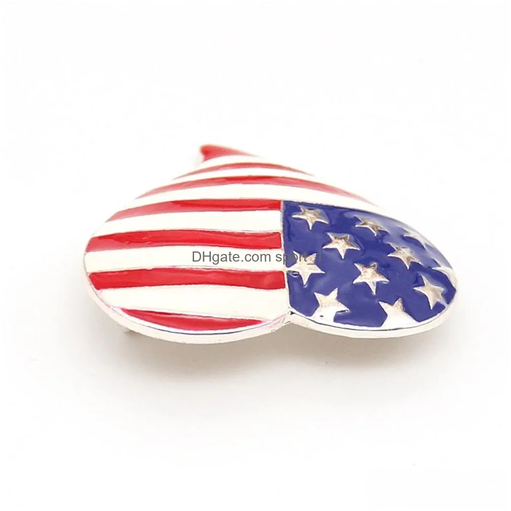 10 pcs/lot american flag brooch enamel heart shape 4th of july usa patriotic pins for gift/decoration