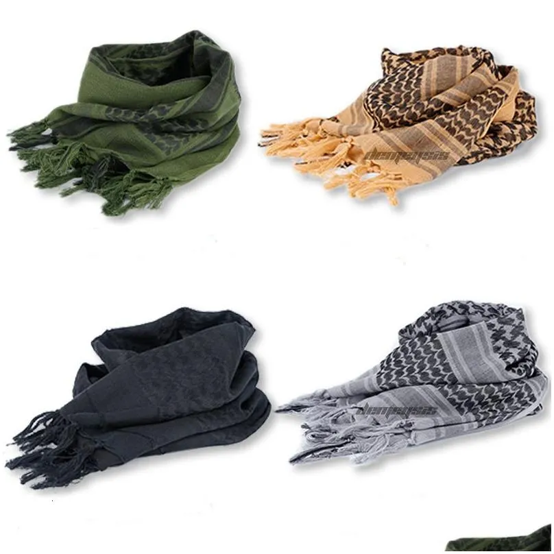 Cycling Caps & Masks Thick Muslim Shemagh Tactical Desert Arab Scarves Men Women Winter Windy Military Windproof Hiking Scarf 230321 D Dhmqw