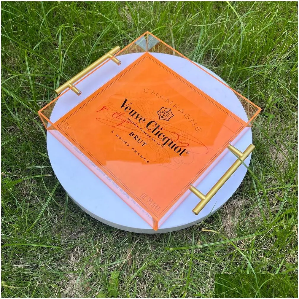 Fabulous Orange Veuve Clicquot Champagne Serving Tray Brand New