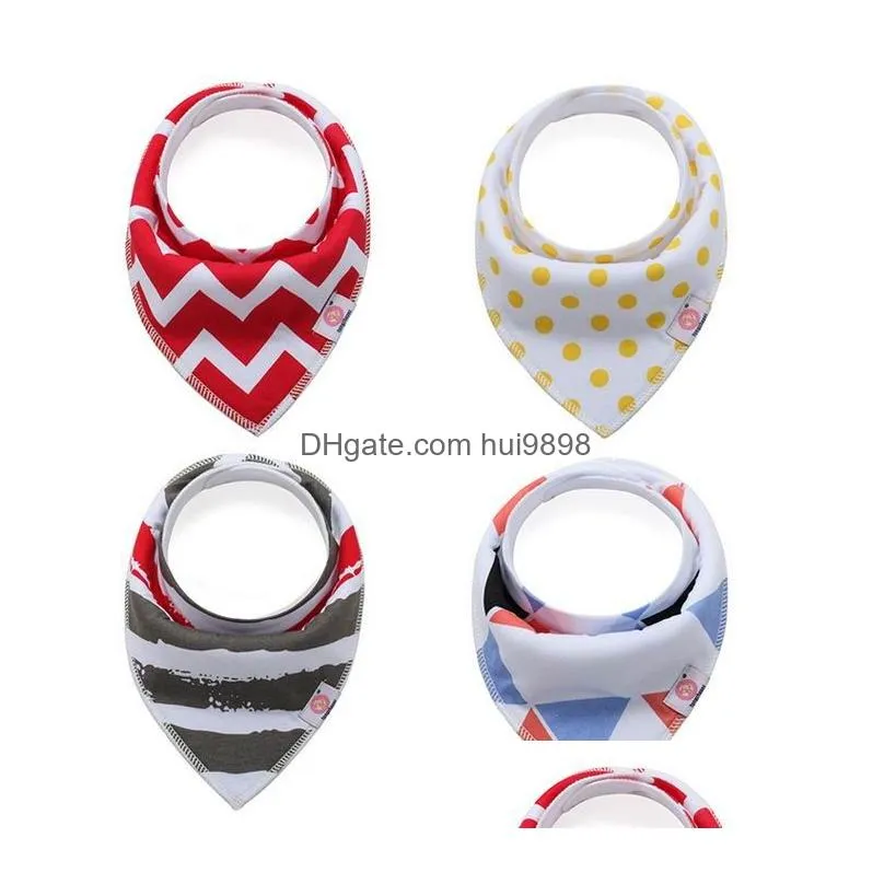 european and american baby saliva towel cotton bib 4 pieces ins explosion baby bib double triangle 