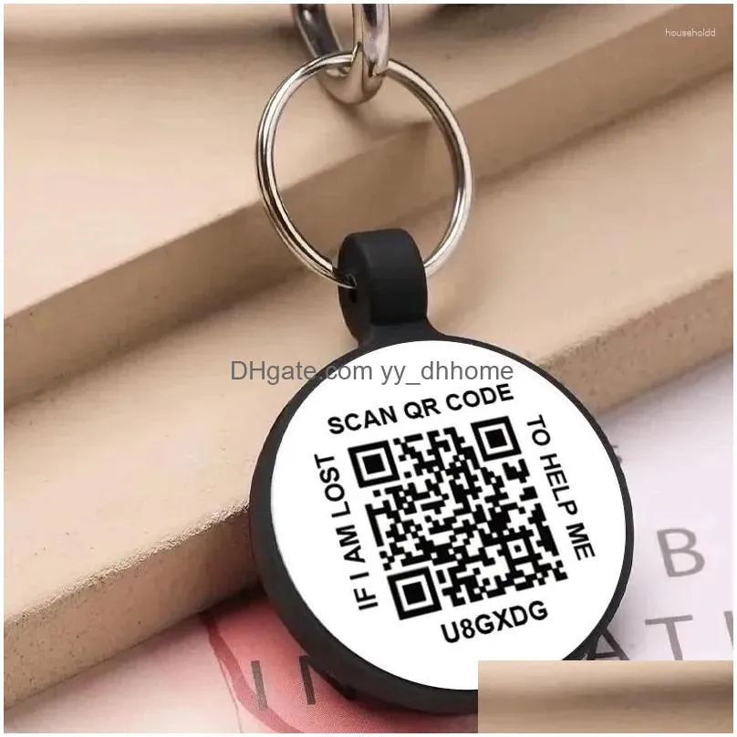 dog apparel silent silicone qr code pet id tags - online profile scan receive instant location alert email for collar