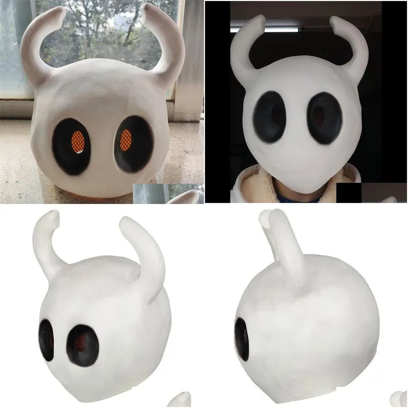 Party Masks Hollow Knight Latex Mask Halloween Game Role Playing Costume Accessories Props Cute White 220915 Drop Delivery Home Gard Dh9V6