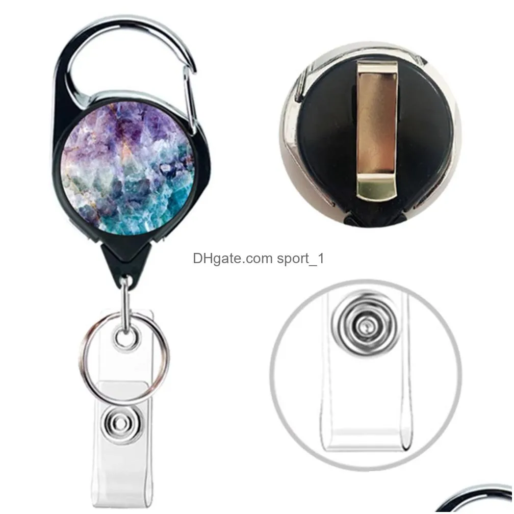 10 pcs/lot fashion key rings office supplier custom retro compass map plastic retractable id holder durable badge reel with keychain