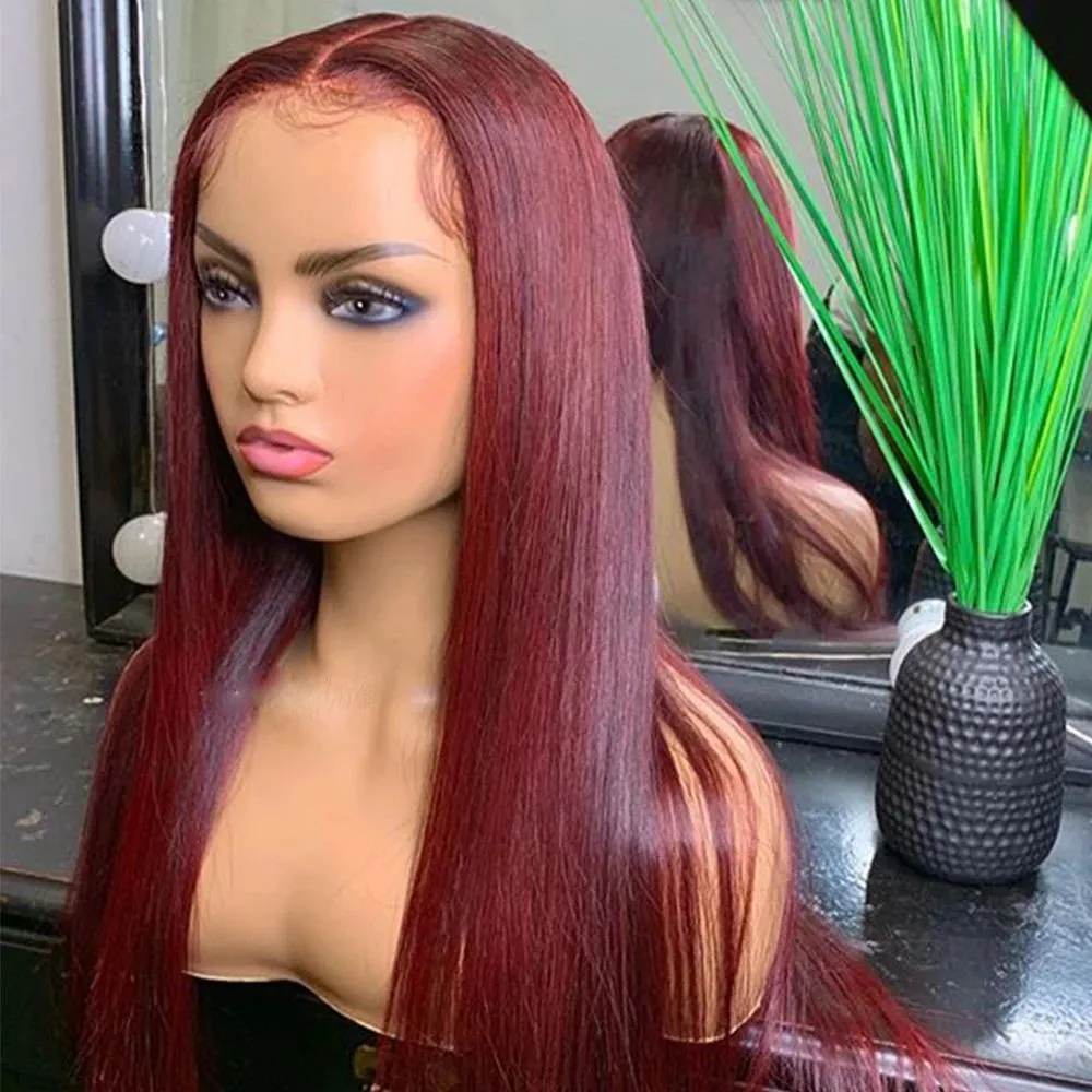 New 613 Blue/Pink/Purple/Yellow/red Colorful Brazilian Straight lace front wig Pre Plucked Lace Frontal synthetic hair wig for women