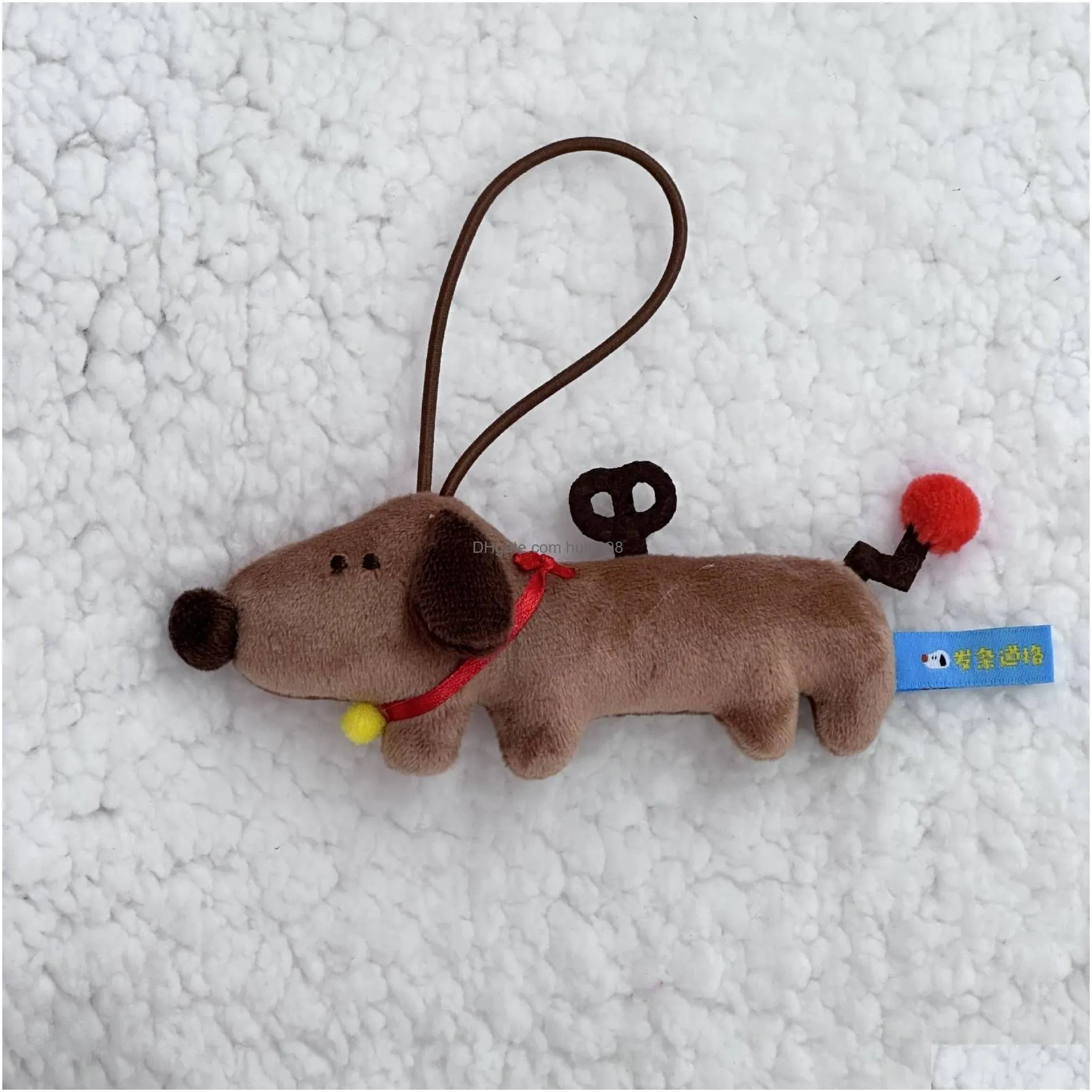 cartoon cute color dopamine puppy plush pendant keychain doll girl heart gift bag pendant childrens gift dhs/ups