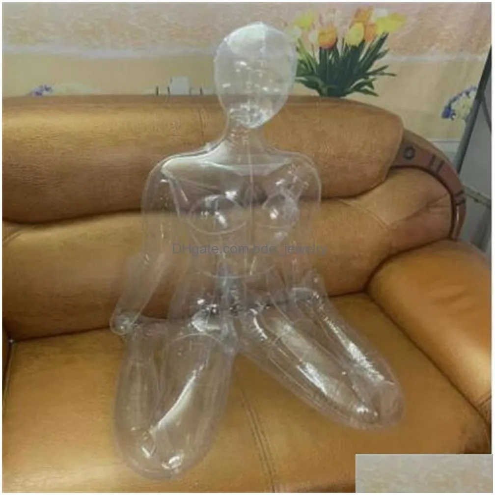 2023 inflatable female cloth head dress art mannequin transparent whole head inflation shooting maniqui for sexy doll body can choose posture display