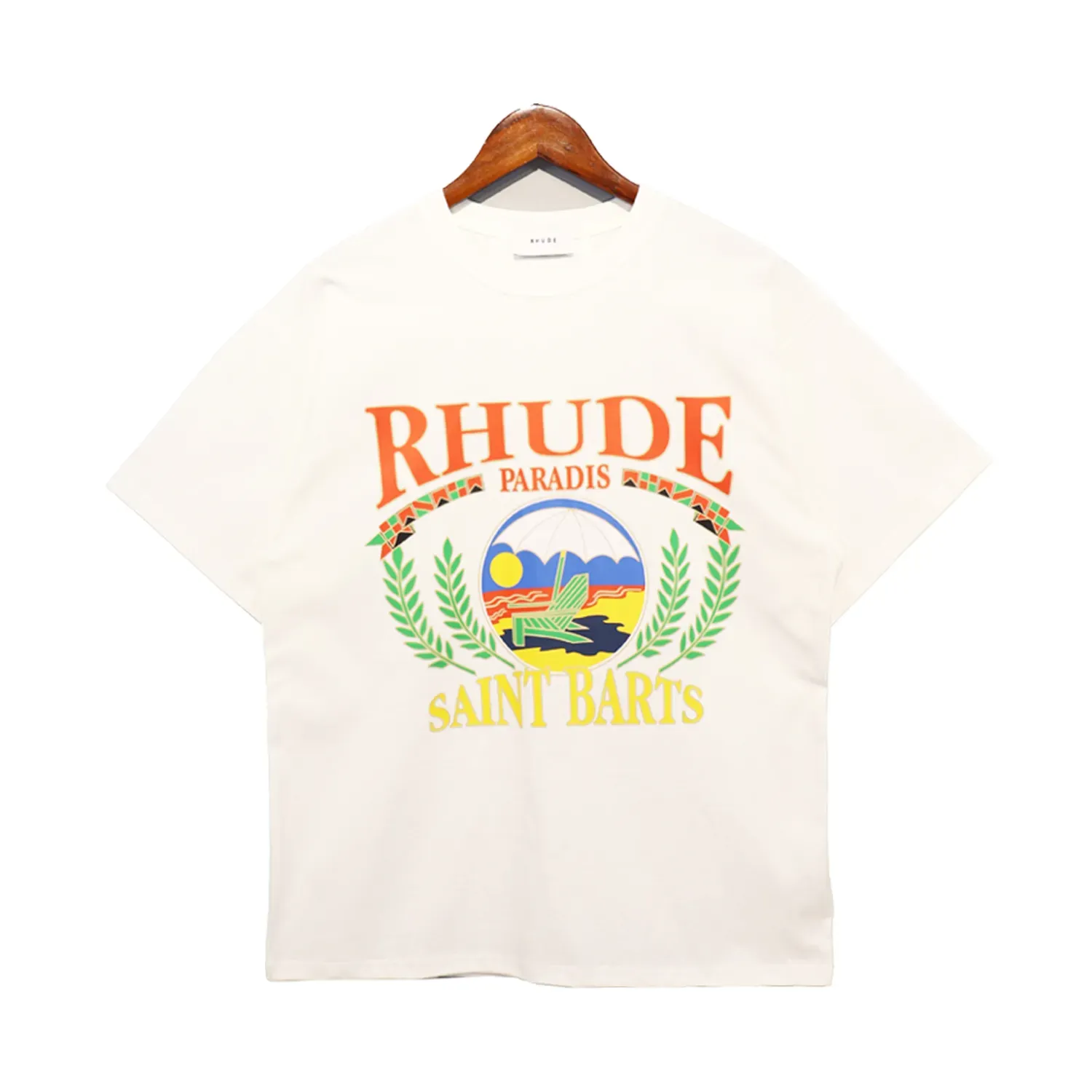 Rhude T shirt Europe America Mens T shirt Rhude Designer Brand Clothing Round neck High quality Short Sleeve US Size S-XXL