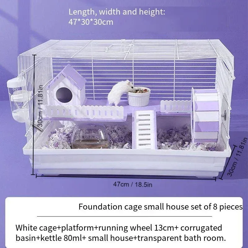 Cages Pet Hamster Cage Acrylic Transparent Oversized Double Deck Villa Suitable for Guinea Pig Small Animals Feeding Box Pet Products