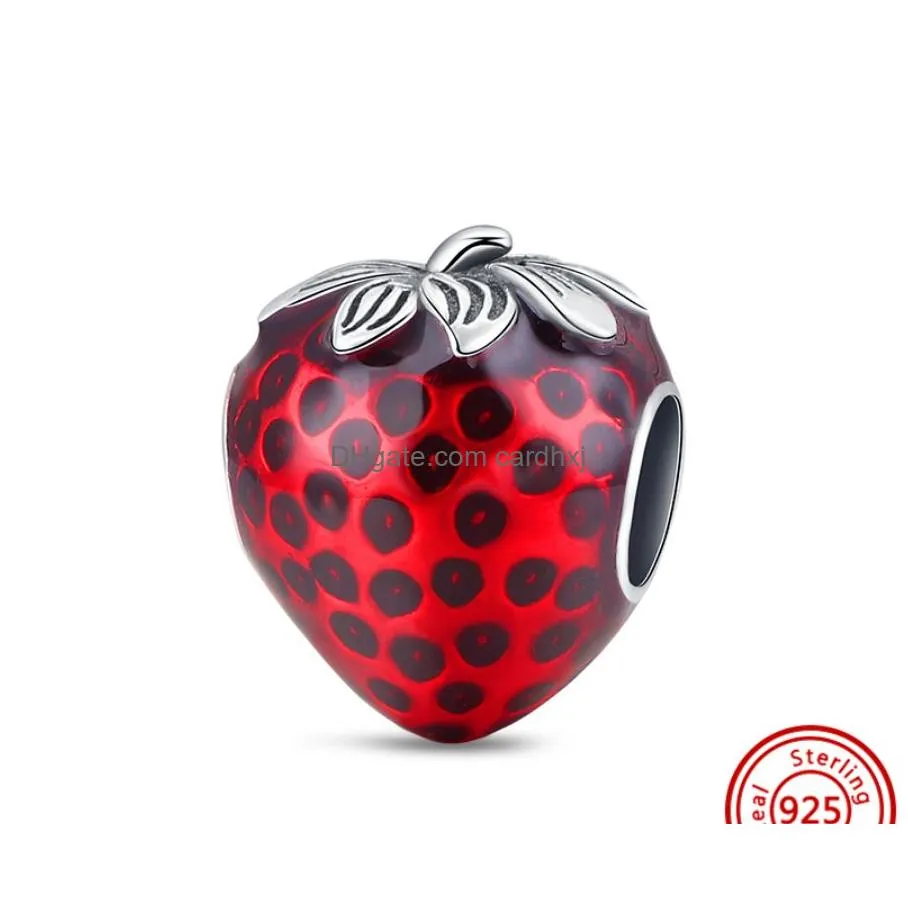 Charms 925 Sterling Sier Dangle Charm Women Beads High Quality Jewelry Gift Wholesale Stberry  Cantaloupe Cherry Lemon Fruit Bead Dhtaw