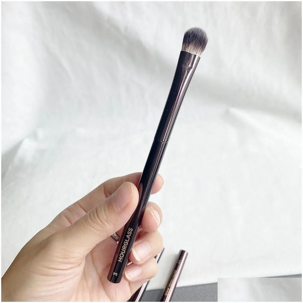 hourglass eye makeup brushes set Luxury Eyeshadow Blending Shaping Contouring Highlighting Smudge Brow Concealer Liner Cosmetics Brushes Tools Metal Soft