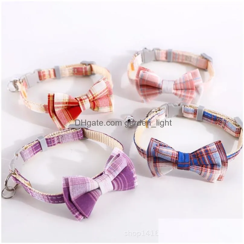 cat collar with bow tie and bell breakaway plaid bowtie cat collar for kitty cats puppy and kittens in halloween thanksgiving christmas
