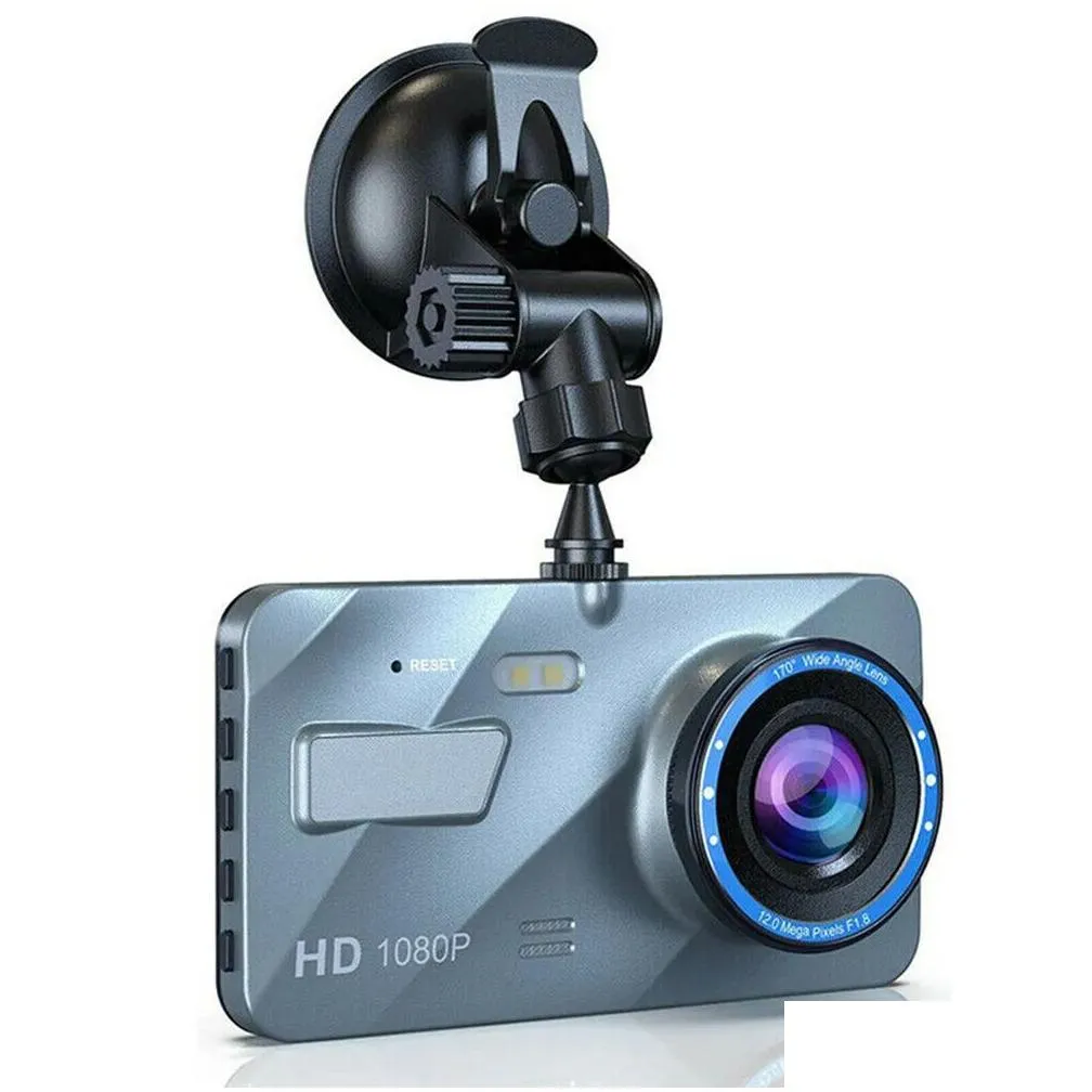 A10 4 Inch HD 1080P Dual Lens Car DVR Video Recorder Dash Cam Smart G-Sensor Rear Camera 170 Degree Wide Angle Ultra Resolution