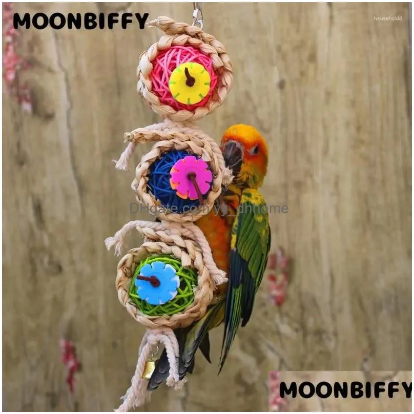 other bird supplies pet toys bites parrot accessories climb chew hanging swing caged with bell articles pour animaux de compagnie