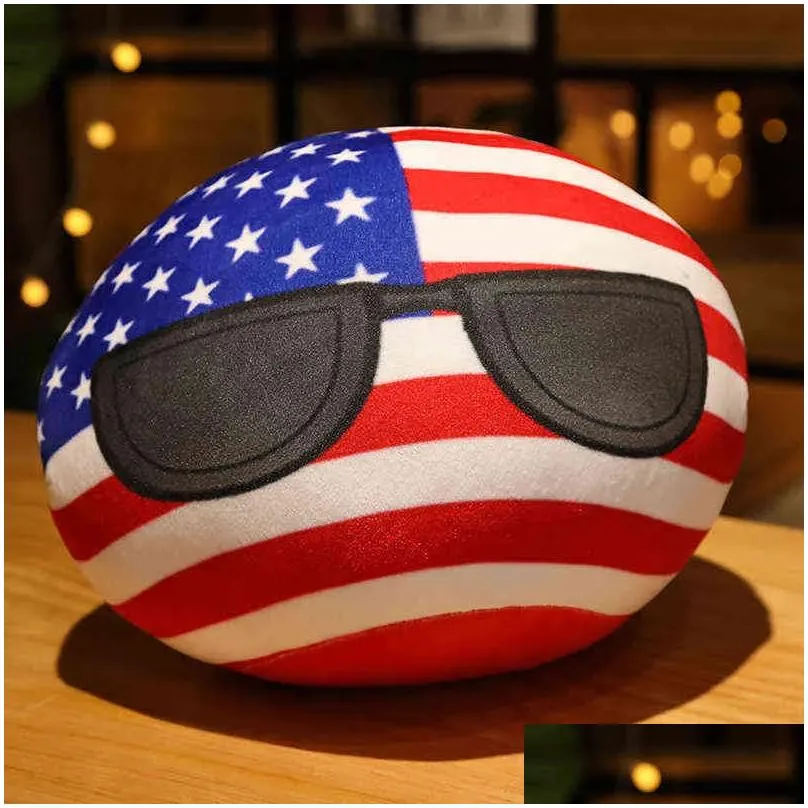 Funny 10cm Polandball Country MINI Ball Toy Plush Pendant Plush Doll Countryball USSR USA FRANCE RUSSIA UK JAPAN GERMANY ITALY H1111