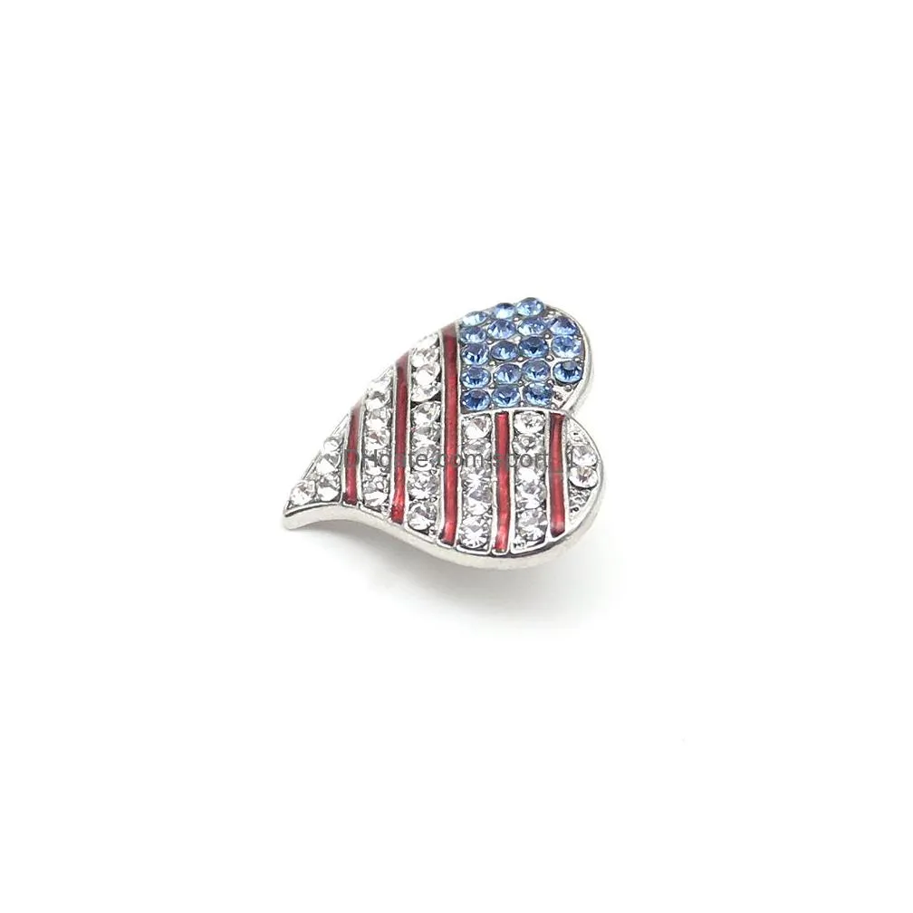 10 pcs/lot american flag brooch rhinestone heart shape 4th of july usa patriotic butterfly pins for gift/decoration