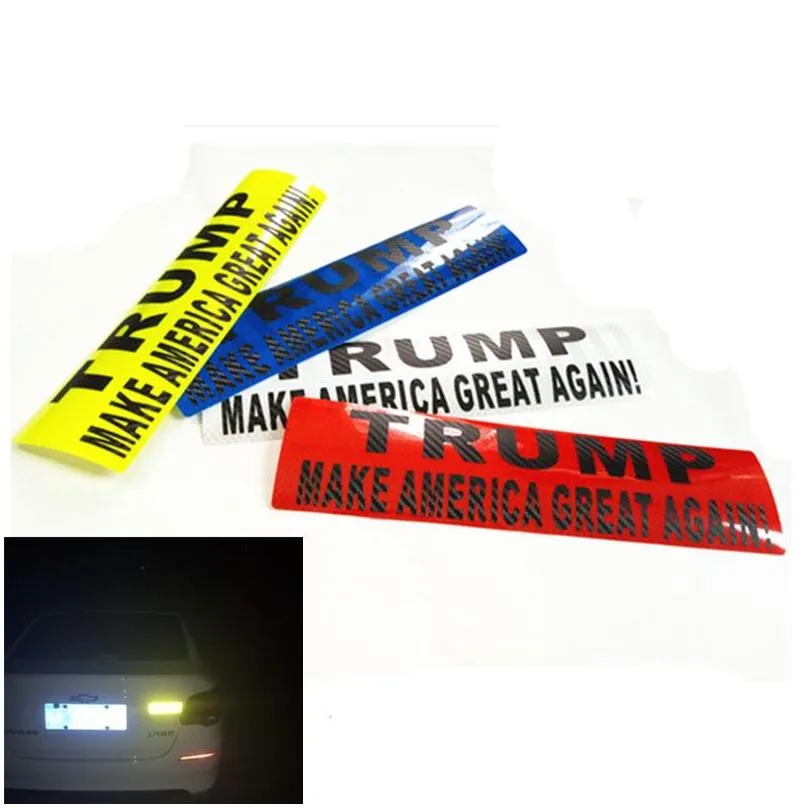 Trump 2024 Car Sticker Banner Flags U.S Presidential Election Bumper Car Sticker Reflective Sticker