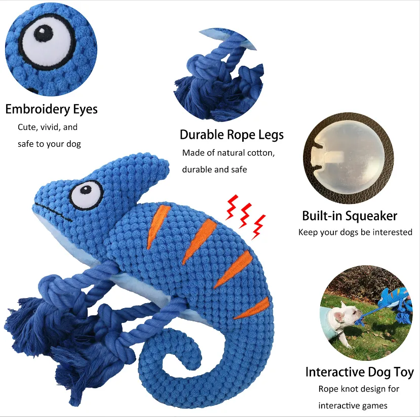 Plush Dog Squeaky Toys Durable Rope Dogs Chew Toys for Puppy Small Medium Breed Teeth Cleaning Stuffed Animals Toy Cute Ch bathshowers