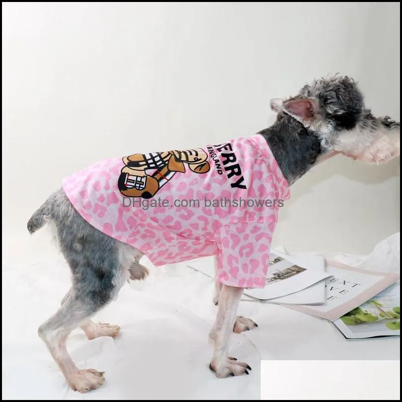 Dog Shirts Lovely Bear Designer Pet Clothes Summer Dog Apparel for Small Dogs Chihuahua Yorkies Bulldo bathshowers