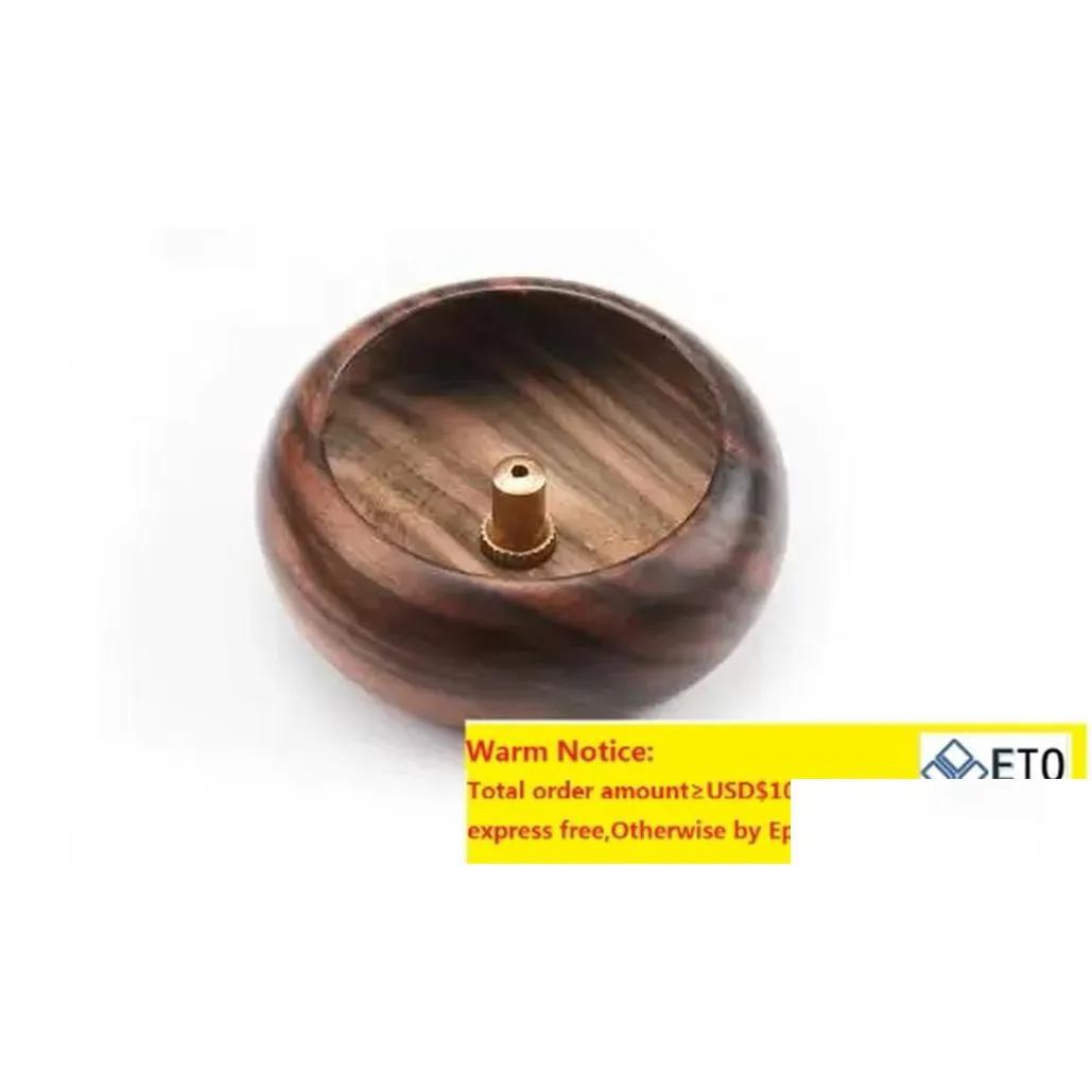 Other Home & Garden Mini Round Wooden Incense Stick Buddhist Articles Bowl Type Holder Drop Delivery Dh3Rb