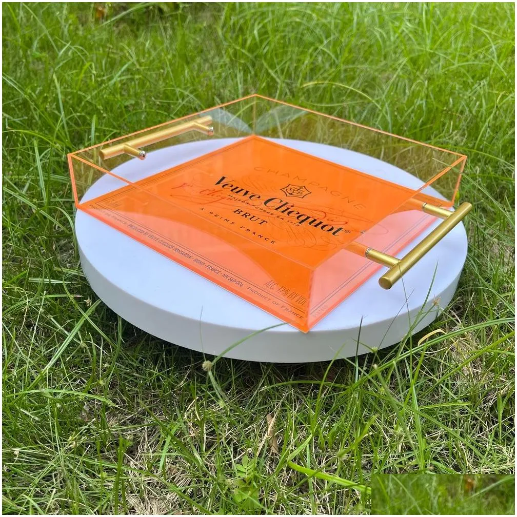 Fabulous Orange Veuve Clicquot Champagne Serving Tray Brand New