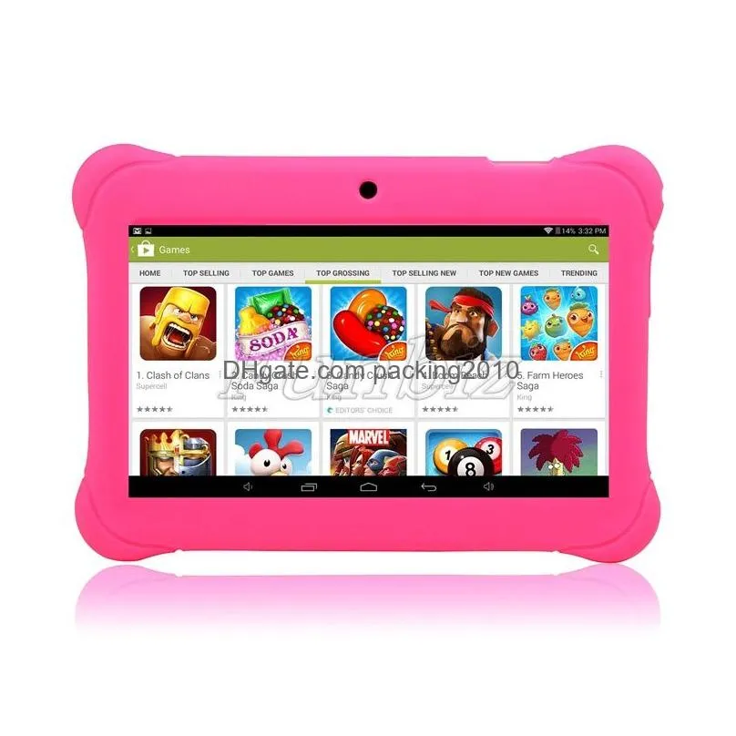 Tablet Pc Cases & Bags Kids Carton Soft Sile Sil Case Protective Er Rubber With Handle For 7 Inch Q88 A33 Kid Drop Delivery Computers Dhpd1