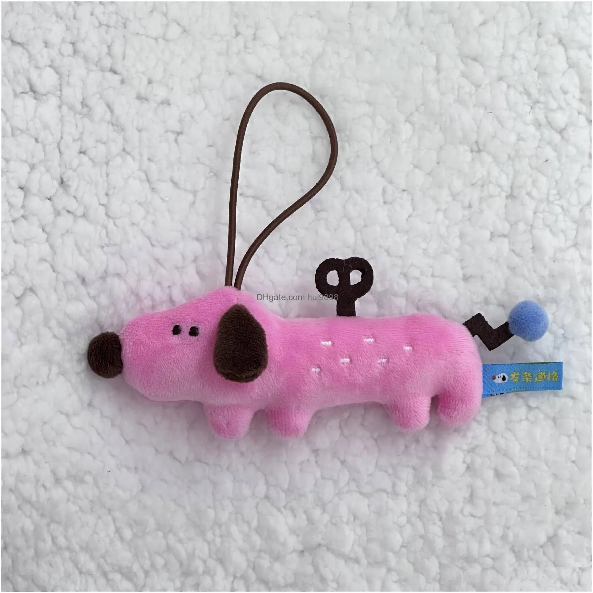 cartoon cute color dopamine puppy plush pendant keychain doll girl heart gift bag pendant childrens gift dhs/ups