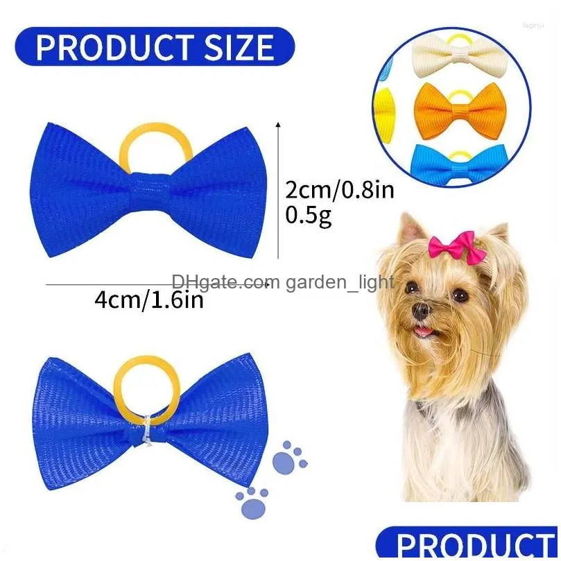 dog apparel 10/20/30pcs mix colours bows cat hair puppy grooming accessories pet headwear rubber bands