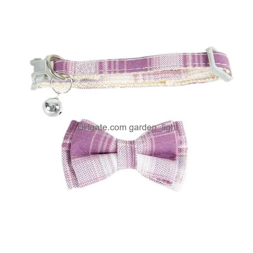 cat collar with bow tie and bell breakaway plaid bowtie cat collar for kitty cats puppy and kittens in halloween thanksgiving christmas