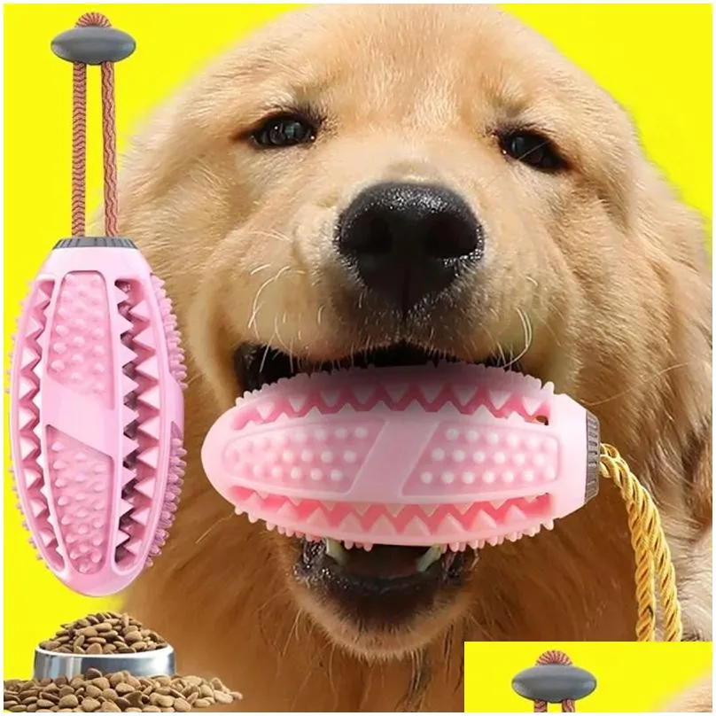 Dogs Chew Toys Pet Dog Toys Interactive Natural Rubber Ball Toy Funny Interactive Elasticity Clean Teeth Playing Moral Balls