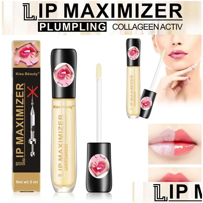 Makeup Lip Plumper Collagen Gloss Lip Care Serum Repairing Mask Reduce Fine Lines Increase Elasticity Moisturizing Lips plumping Kiss