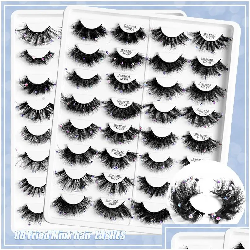 Mink Lashes Wholesale 5/10/30/50 Pairs 25mm Eyelashes Long Wispy Messy Fluffy Lashes Bulk Makeup 25 mm Mink Eyelashes 240201