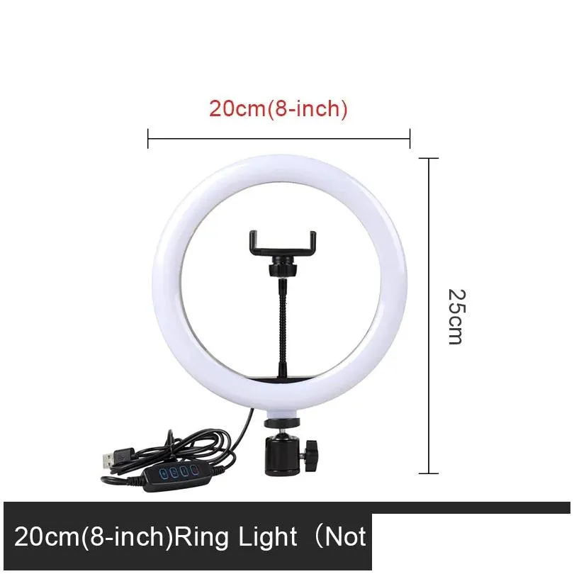 Flash Heads Selfie Ring Light Pography Led Rim Of Lamp with Optional Mobile Holder Mounting Tripod Stand Ringlight For Live Video Stream