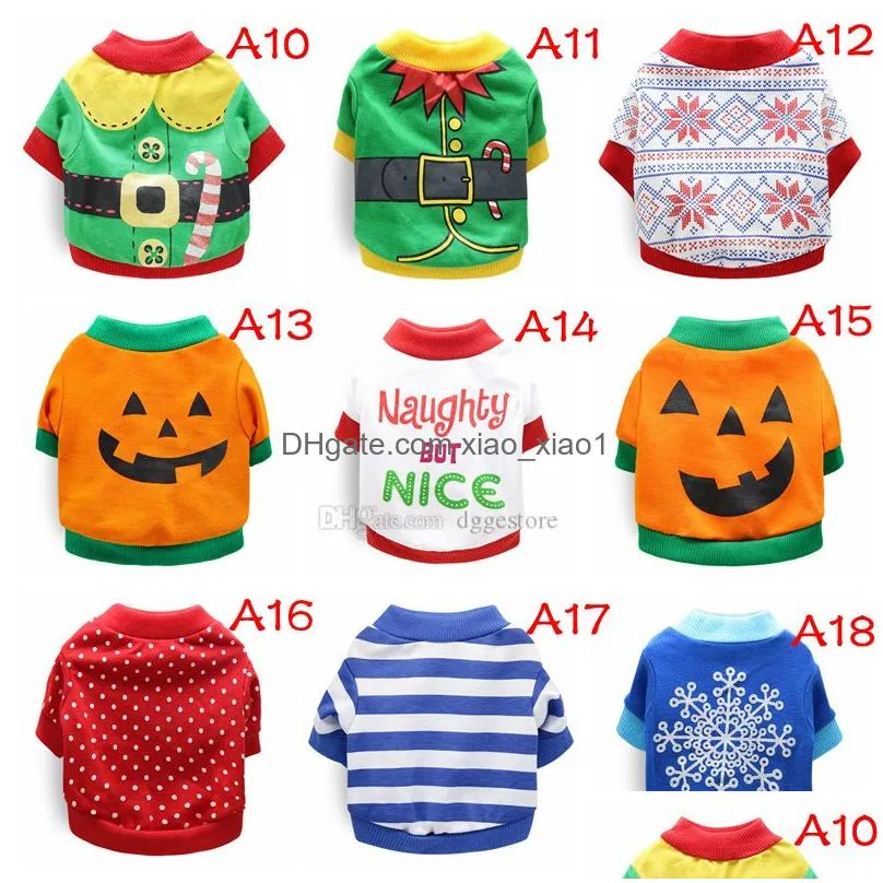 dog apparel christmas pet clothes halloween coat santa claus thicken dogs sweater breathable soft warm shirt winter for small doggy cats adorable xmas clothing