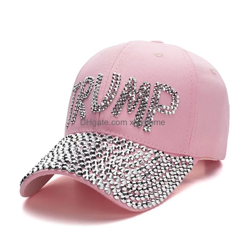 Party Hats Trump 2024 Baseball Cap Hat Election Campaign  Caps Adjustable Snapback Women Denim Diamond Drop Delivery Home Garden Dhljx