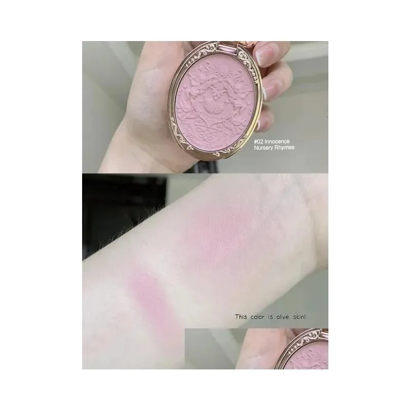 Blush Flower Knows Strawberry Rococo Blusher Embossed Blush Face Makeup Matte Shimmer Waterproof Natural Nude Brightening Cheek 231030