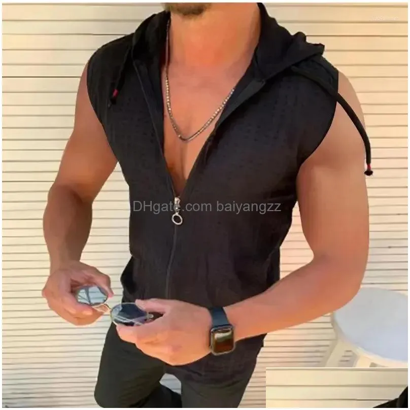 mens t shirts summer fashion sleeveless/long/short sleeved hoodie zipper shirt casual plaid print open stitch beach sun protection