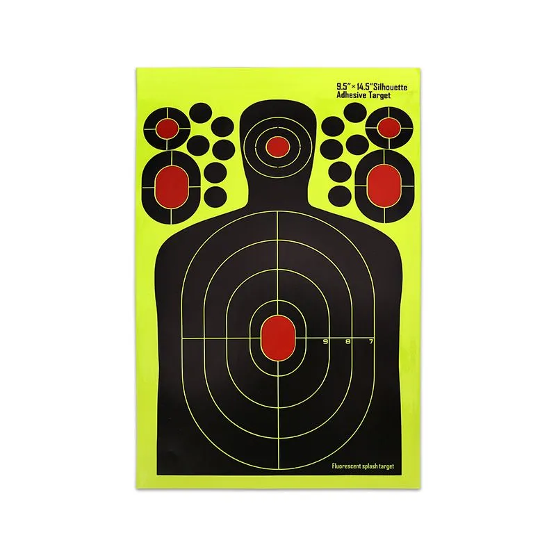 Splash Effect of Humanoid Shooting Target Paper Fluorescent Adhesive Hunting Training HW84