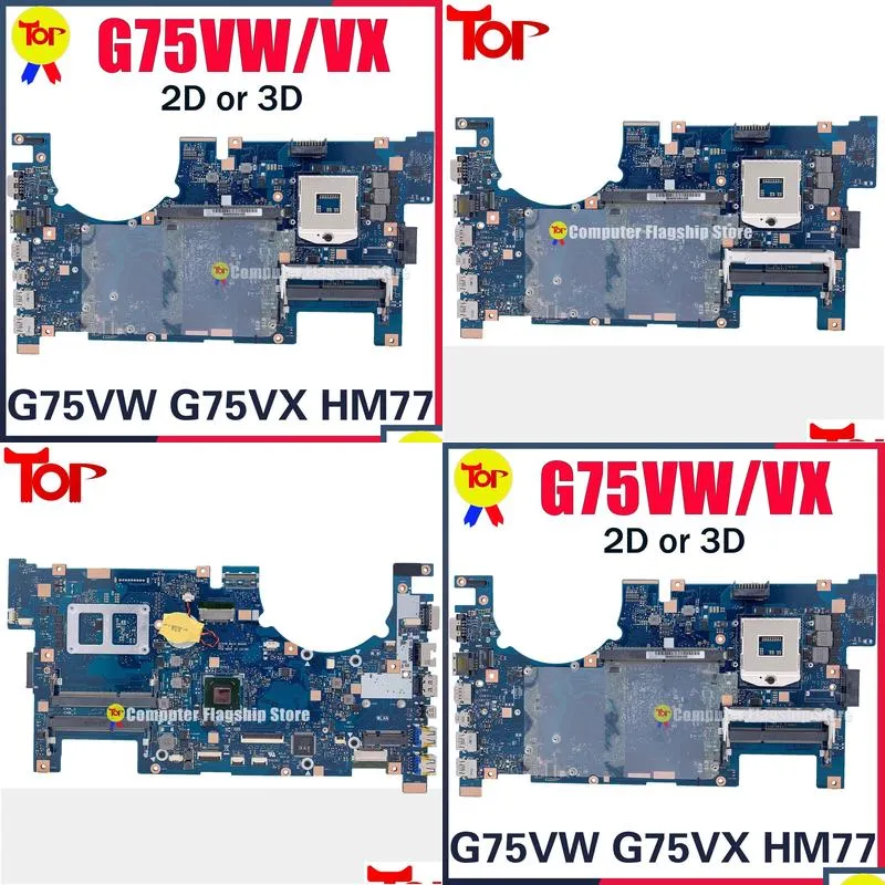 Motherboard KEFU G75VW Laptop Motherboard For ASUS G75VX G75V G75 HM77 INTEL 2D Or 3D Mainboard 100% TEST Working