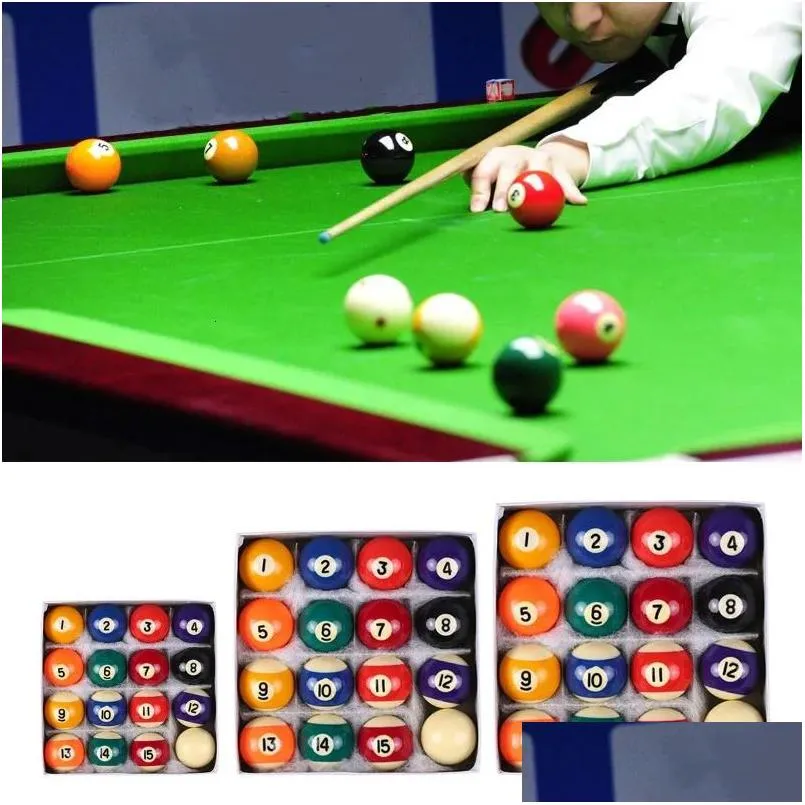 Billiard Balls 1 Set Mini Pool Ball Polyester Resin 25MM32MM38MM Children Billiards Table Home Party Parent Child Interaction Game Toys