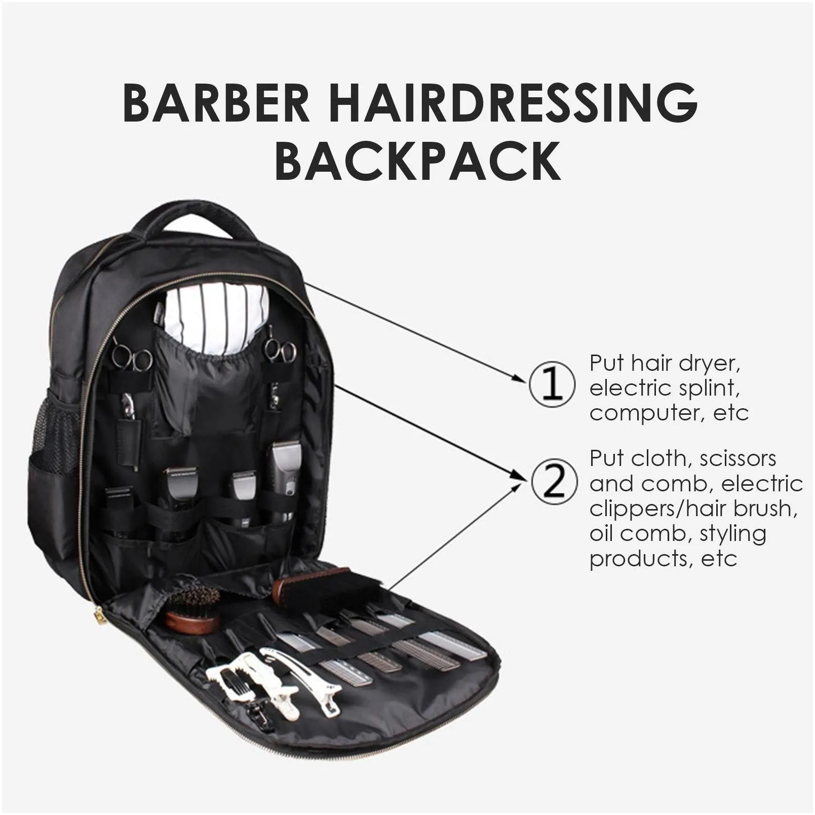 Other Hair Cares Multi-purpose dressing Tool Backpack Waterproof Barber Scissors Bag Luggage Storage Case Cutting Tools Organizer