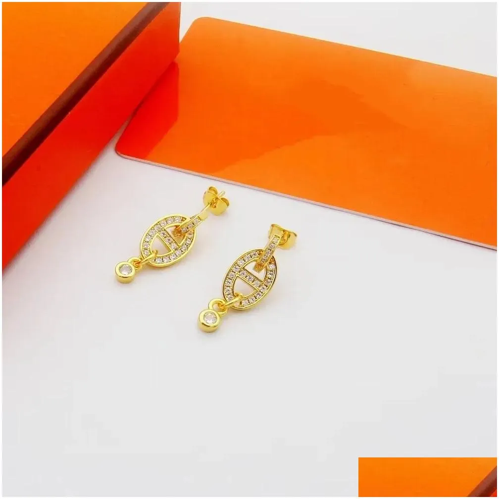 Luxury Gold Stud Earrings Designer For Women Pig Nose Earrings Stud Letter Earrings Jewelry With Box Set Valentine Day Gift Engagement With
