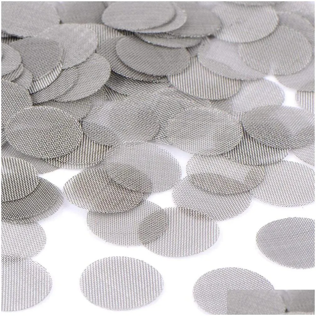 50PCS Replacement Tobacco Pipe Screen Filters Stainless Steel Metal Smoking Pipe Screens 9.5/10/12.7/15.88/15/18/19/20/25.4mm