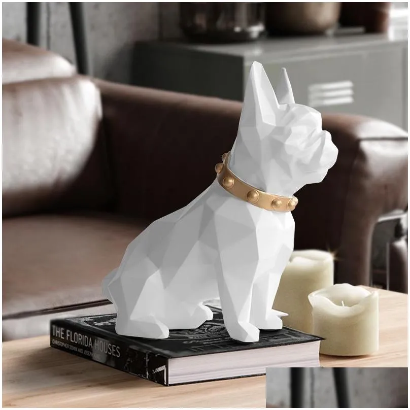 Decorative Objects Figurines french bulldog coin bank box piggy figurine home decorations storage holder toy child gift money dog for kids
