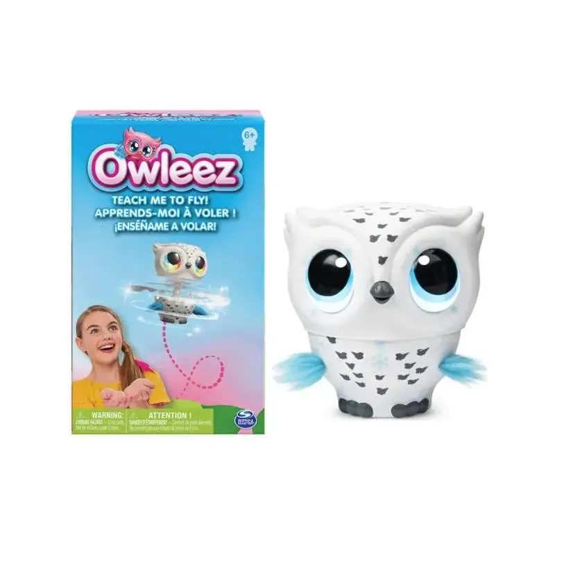 Electric RC Animals Owleez Flying Baby Owl Interactive Toys with Lights and Amp Sounds Electronic Pet Induction Flight for Kids Girls